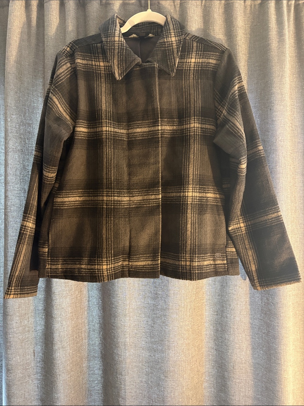Banana Republic Plaid Blazer Jacket in Black and Cream